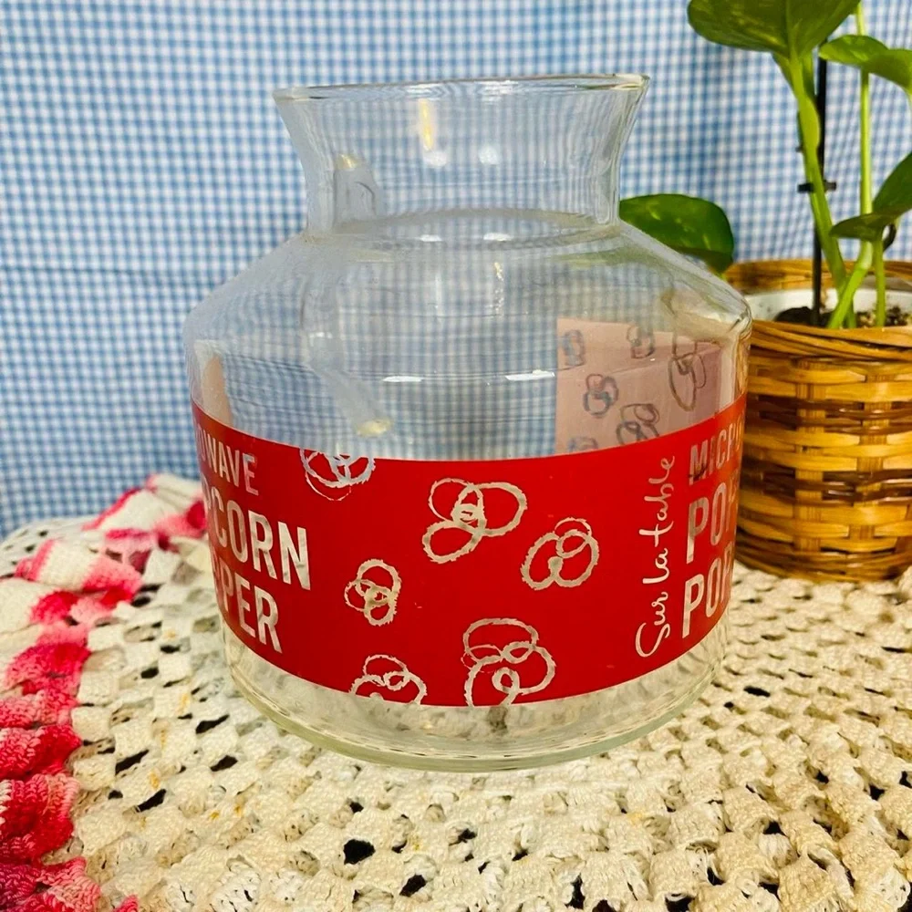 Sur La Table Microwave Popcorn Popper Glass Pitcher Style Glass With Handle